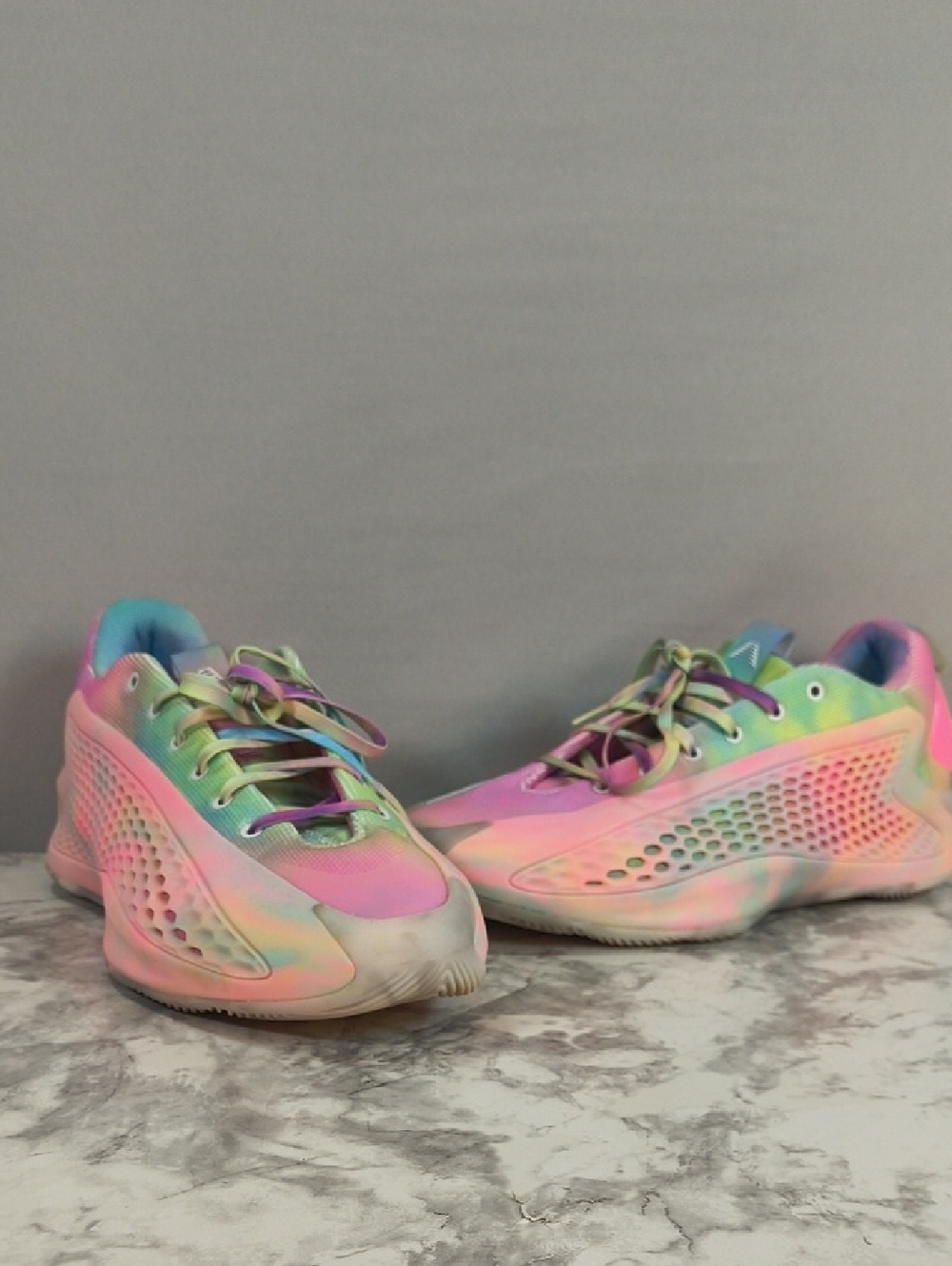 Adidas Men's AE 1 Low '3SSB' sneakers in a pastel tie-dye colorway , Size 9.5